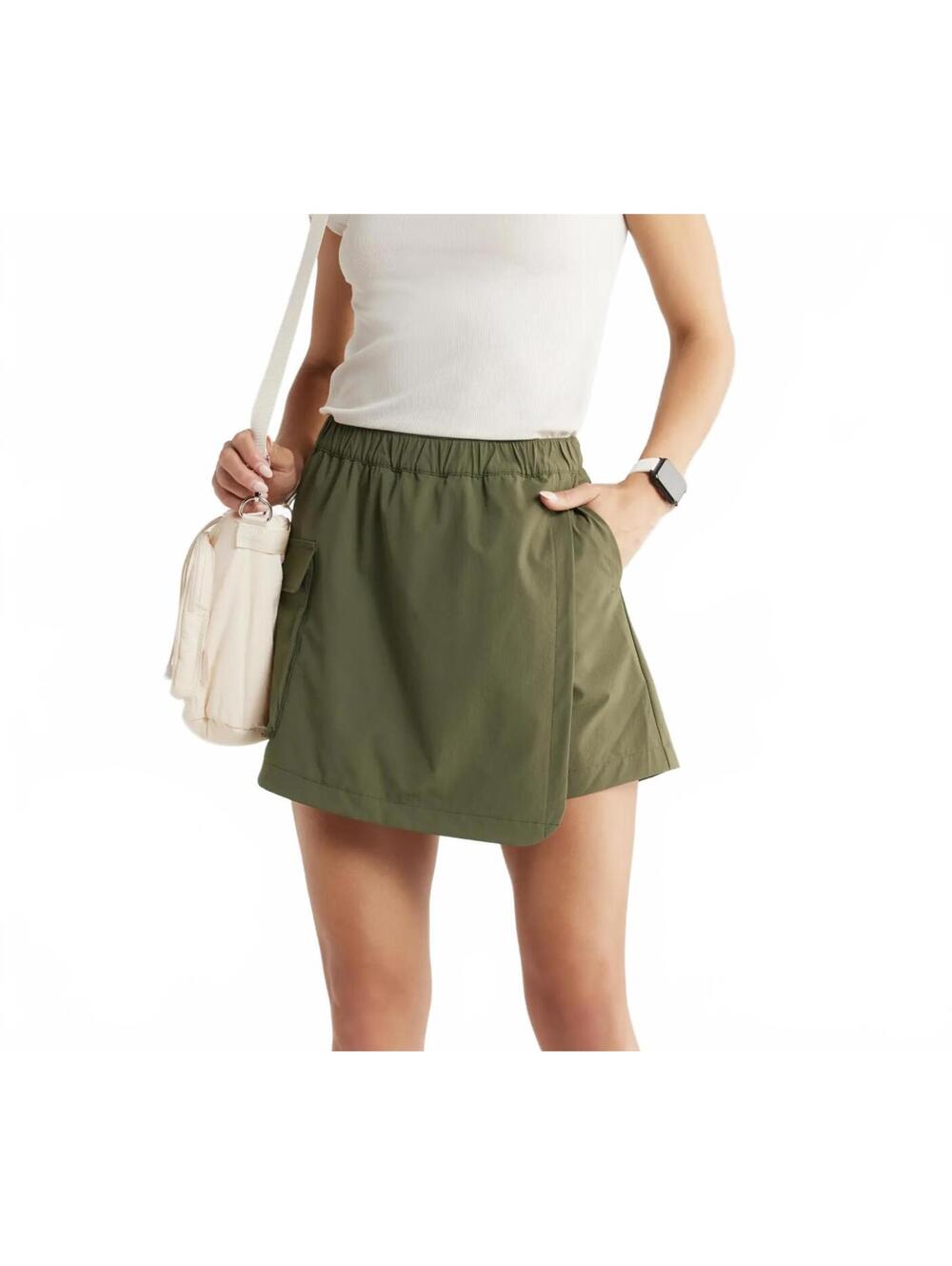 Zella Navigator High Waist Cargo Pocket Skort NWT Olive Night Green XS